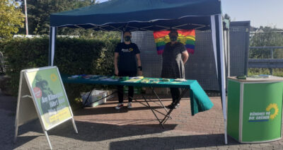 Infostand der GRÜMEM zur Bundestagswahl 2021 in Kierspe